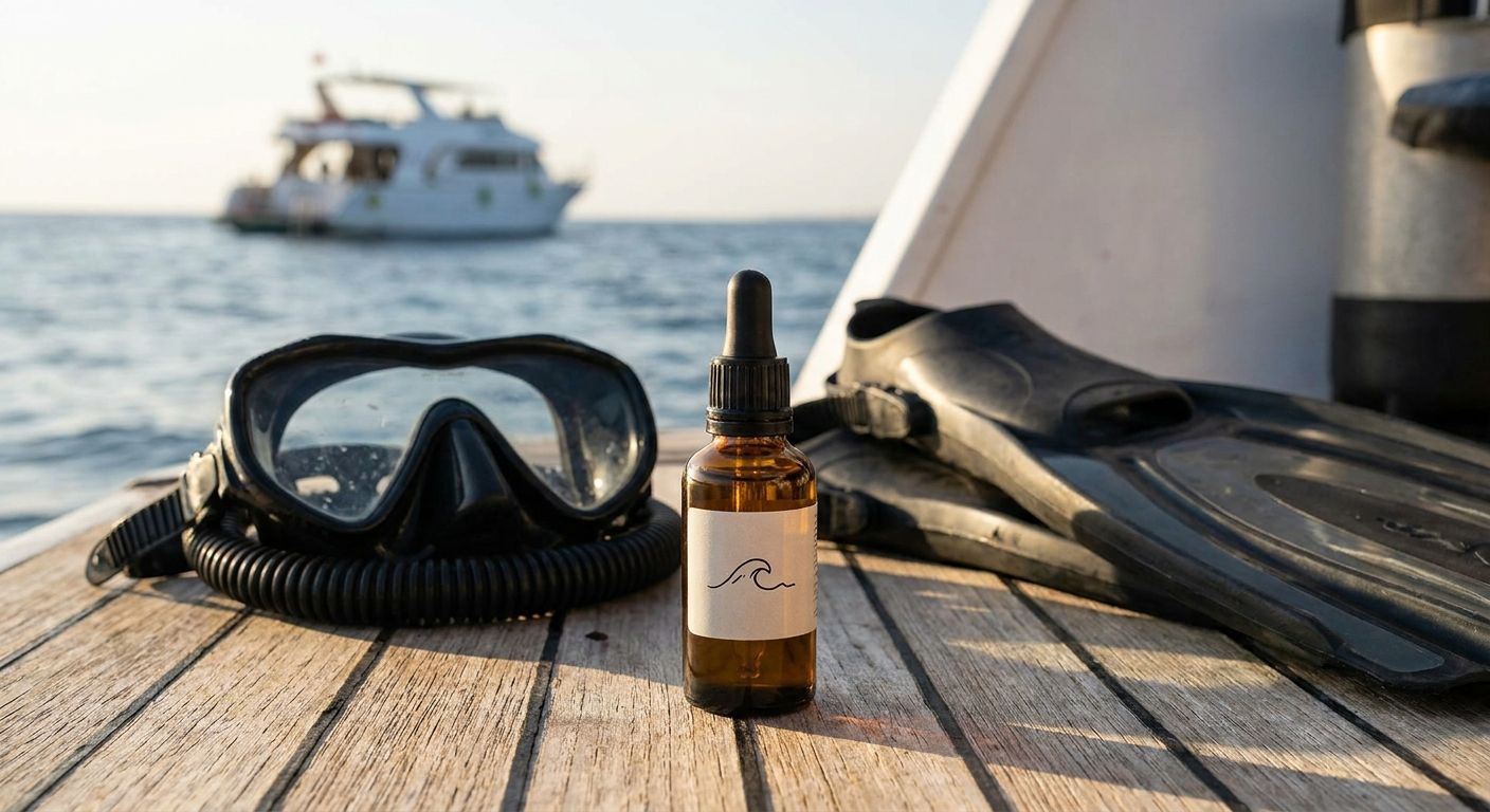 Facial oil for men who scuba dive or free dive regularly