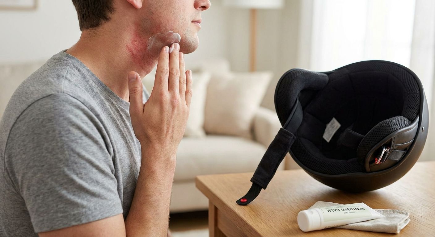 How to calm skin irritated by a motorcycle helmet strap