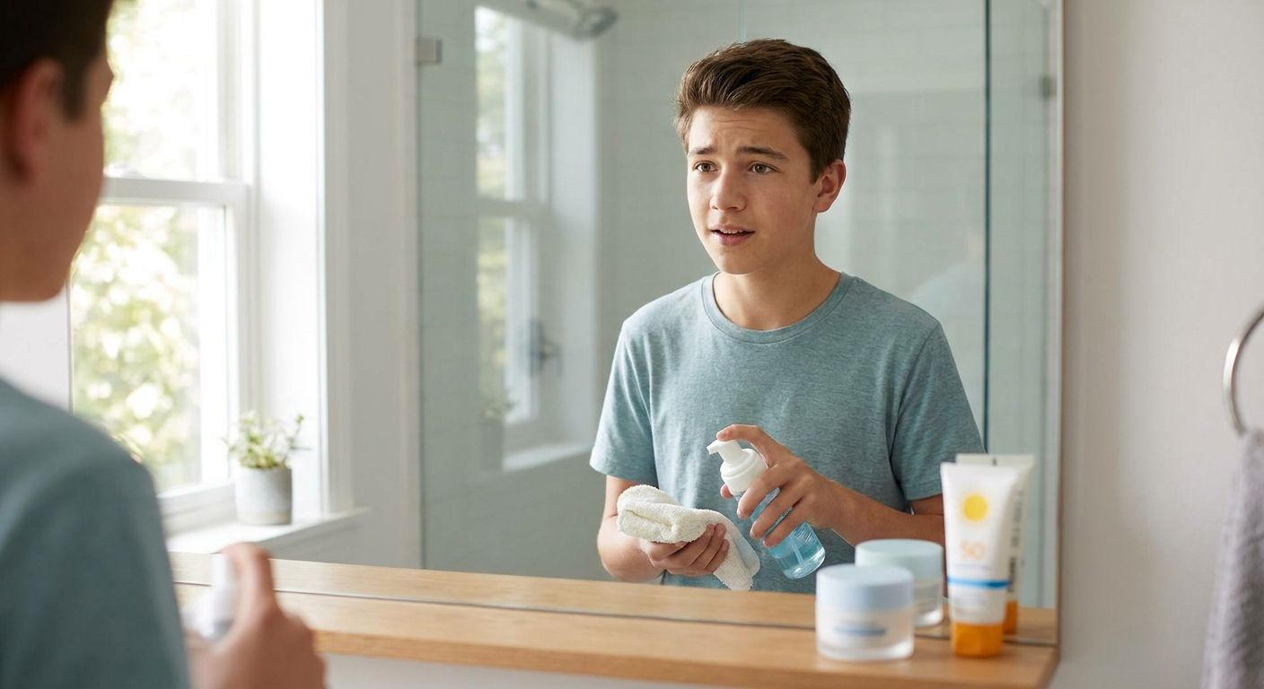 Skincare routine for teenage boys just starting out