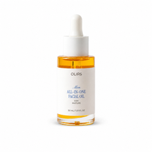 Men's All-In-One Facial Oil in 30 ml bottle, perfect for dry-mature skin, offering hydration and a radiant finish.