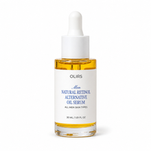 Men Natural Retinol Alternative Oil Serum in a glass bottle with dropper, designed for all men skin types.