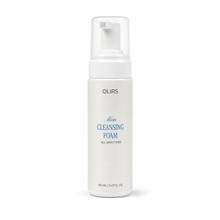 Daily Cleansing Foam bottle with pump, suitable for all skin types, from OLIRS, perfect for daily use.