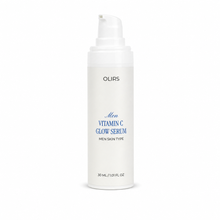 OLIRS Men Vitamin C Glow Serum in pump bottle for brighter, hydrated skin, suitable for men's skin type.