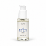 Men's Double Hydration Boost Gel + HA in a sleek bottle for mature skin hydration.