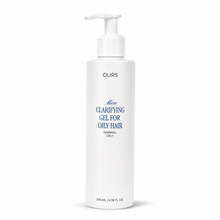 Daily Clarifying Gel Cleanser in a white bottle with pump, designed for oily hair, 200ml.