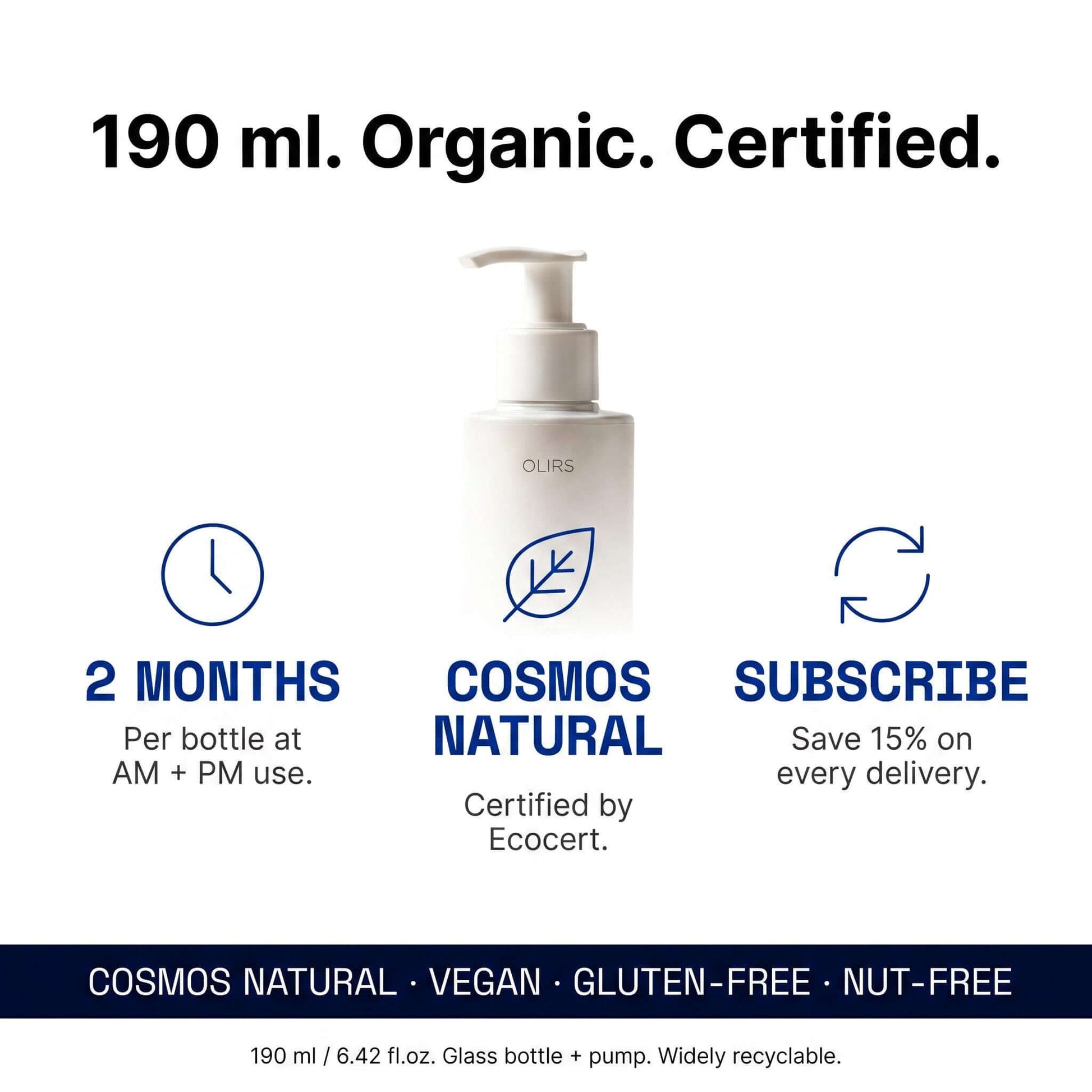 Gentle Cleansing Milk 190 ml COSMOS Natural certified organic cleanser in a pump bottle.