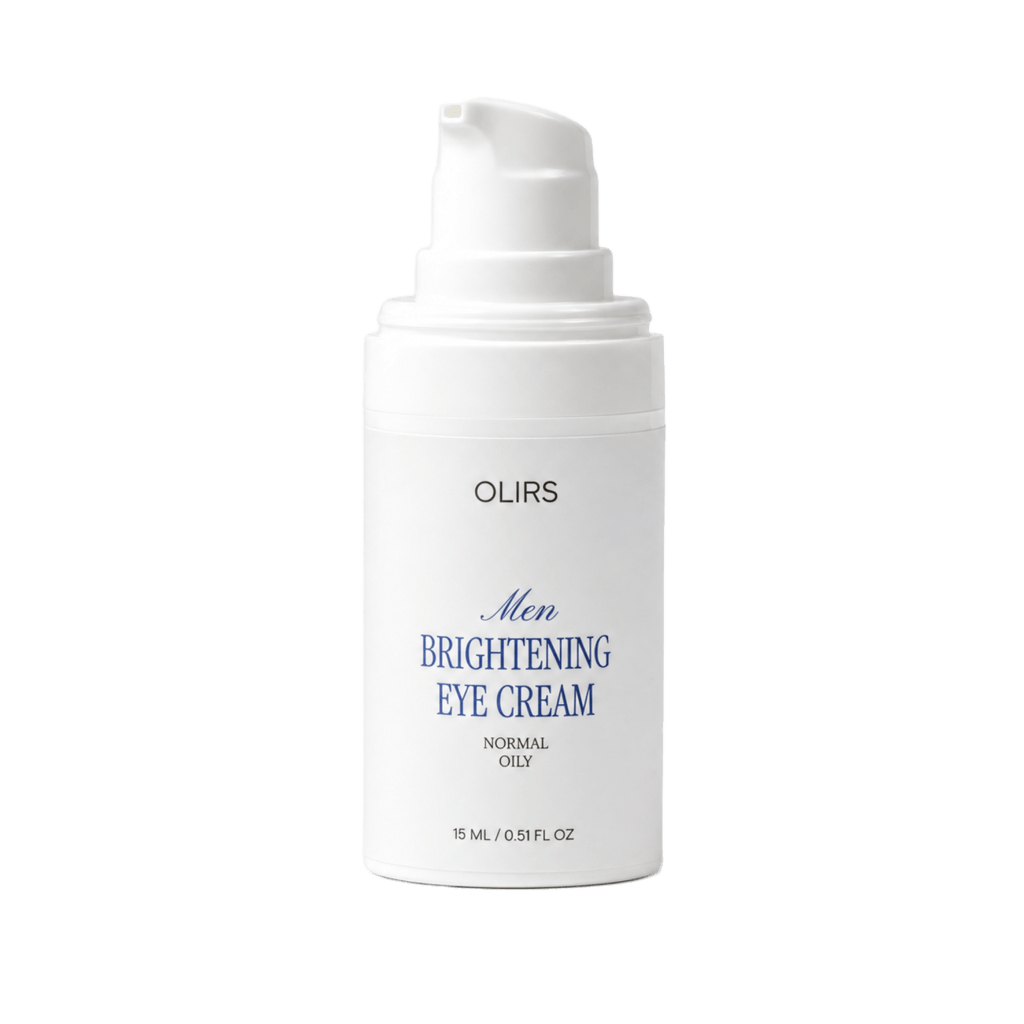 Men Brightening Eye Cream product bottle with lightweight formula for fresh-looking under-eyes.