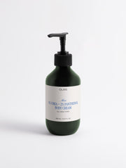 5% Urea + 2% Panthenol Body Cream in a green pump bottle for all skin types.
