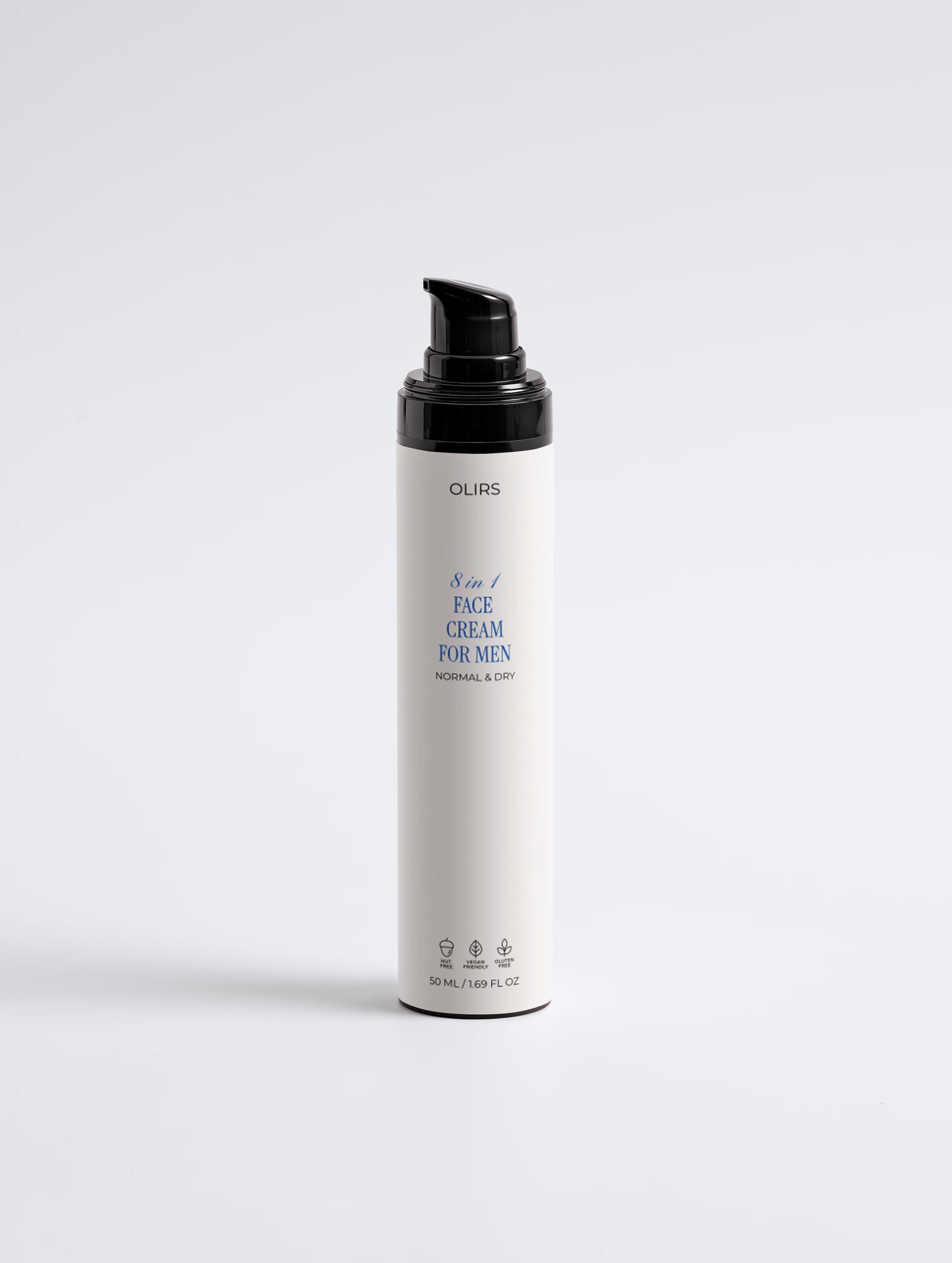 Hyaluronic Acid Face Cream for Men in a sleek pump bottle for easy application and hydration.